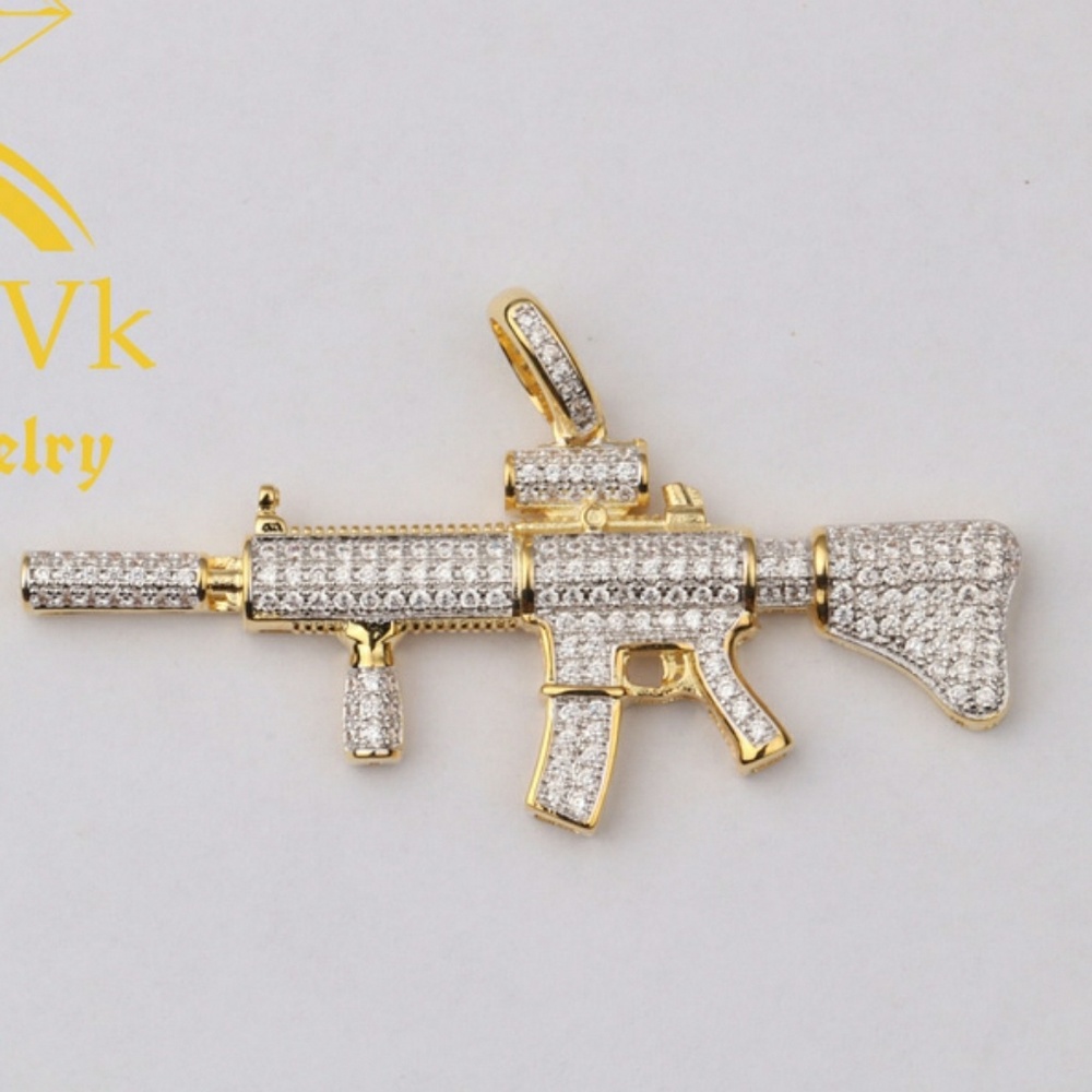 Iced Out Custom AK47 Riffle Gun Pendant